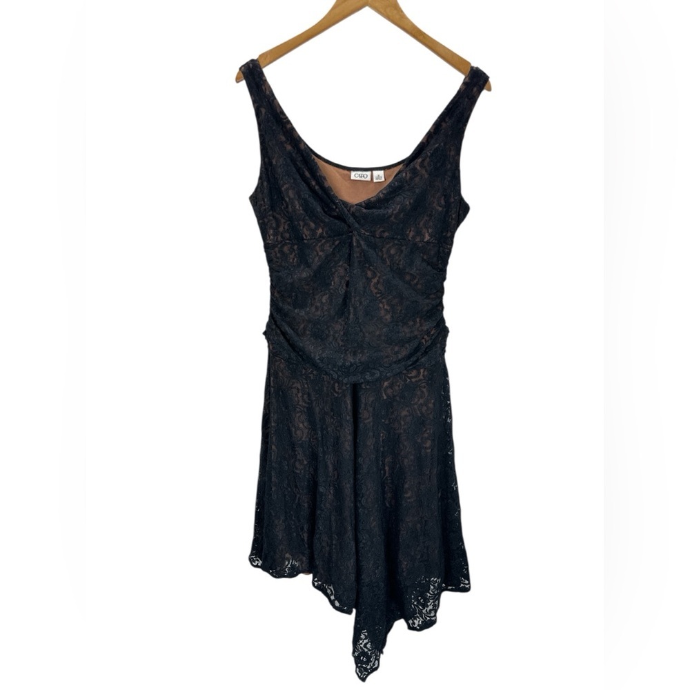 Cato Black Lace Asymmetrical Sleeveless Midi Dress‎ Dark Romantic Whimsigoth 12
